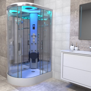 Premium Shower Cabin 1100x700mm - Chrome Frame/Right Hand - Mirror