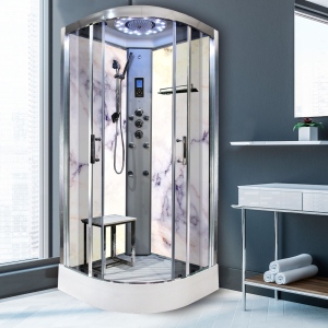 White Marble - Quadrant Shower Cabin- 800mm x 800mm