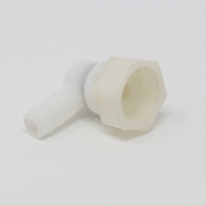 90 Degree Threaded Elbow Joint - White Plastic Push On Pipe Connection