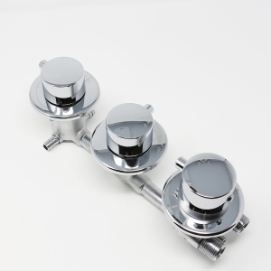 Water Control Valve mixer Tap Set - Thermostatic 3 Port 2 Or 3 Feed (100mm between dials)