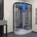 Platinum Steam Shower 1200x800mm - Black Frame/Right Hand