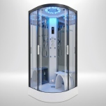 Platinum Steam Shower 900x900mm - Black Frame/Clear Glass