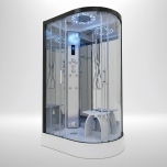 Platinum Steam Shower 1100x700mm - Black Frame/Left Hand