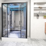 Platinum Twin Shower Cabin 1400x900mm - Black Frame