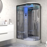 Platinum Shower Cabin 1100x700mm - Black Frame/Left Hand
