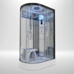 Platinum Steam Shower 1100x700mm - Black Frame/Right Hand