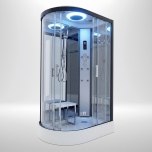 Premium Steam Shower 1200x800mm - Black Frame/Right Hand