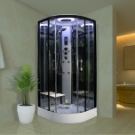 Premium Steam Shower 1000x1000mm - Black Frame/Clear Glass