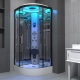 Premium Steam Shower 800x800mm - Black Frame/Clear Glass