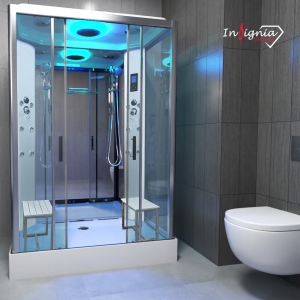 Ex-Display - Diamond Steam Shower 1400x900mm - Chrome Frame