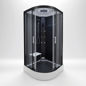 *Limited Edition* Black Sparkle Steam Shower Quadrant-900mm x 900mm: