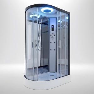 Premium Shower Cabin 1100x700mm - Black Frame/Right Hand - Mirror