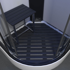 Platinum Black Synthetic Wood Effect Floor for 800mm Quadrant