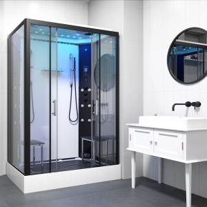 Monochrome Twin Steam Shower 1400mm x 900mm