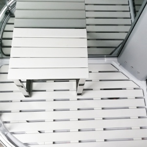 Platinum White Synthetic Wood Effect Floor for 1100mm Right hand Offset