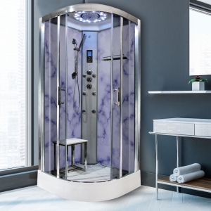 Grey Marble - Quadrant Shower Cabin - 800mm x 800mm