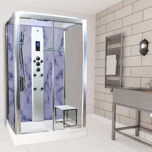 Grey Marble - Rectangle Shower Cabin - 1050mm x 850mm