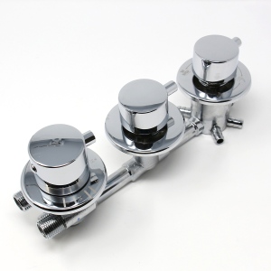 Water Control Valve mixer Tap Set - Thermostatic 5 Port 3 Feed (100mm between dials)