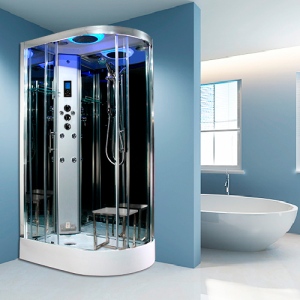 Premium Steam Shower 1100x700mm - Chrome Frame/Left Hand