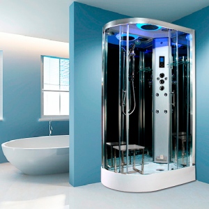Premium Steam Shower 1100x700mm - Chrome Frame/Right Hand