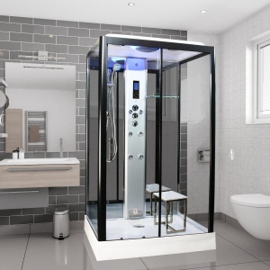 Premium Steam Shower 1150x850mm - Black Frame