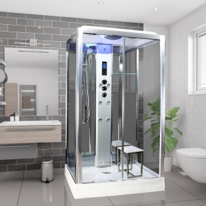 Premium Steam Shower 1050x850mm - Chrome Frame