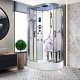 White Marble - Offset Shower Cabin (Left Hand)