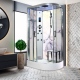 White Marble - Offset Steam Shower (Left Hand)