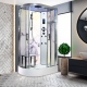 White Marble - Offset Shower Cabin (Right Hand)