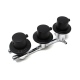 Water Control Valve mixer Tap Set (Black) - Thermostatic 2 Port (100mm between dials)