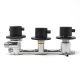 Water Control Valve mixer Tap Set (Black) - Thermostatic 3 Port 3 Feed (100mm between dials)