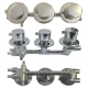 Water Control Valve mixer Tap Set - Thermostatic 4 Port 2 Water Feed (100mm between dials)
