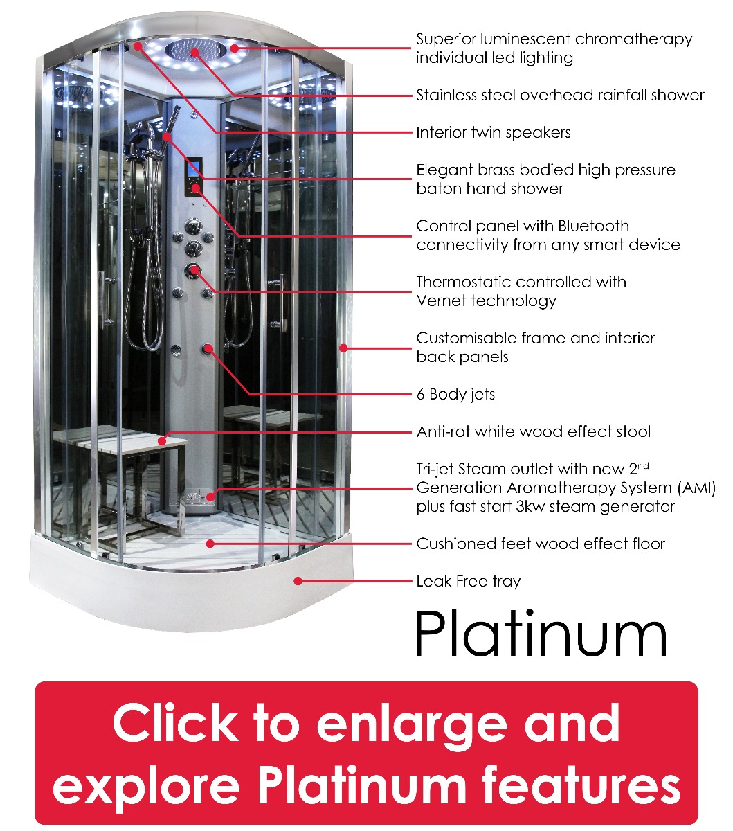 Platinum Shower features